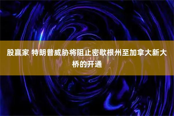 股赢家 特朗普威胁将阻止密歇根州至加拿大新大桥的开通